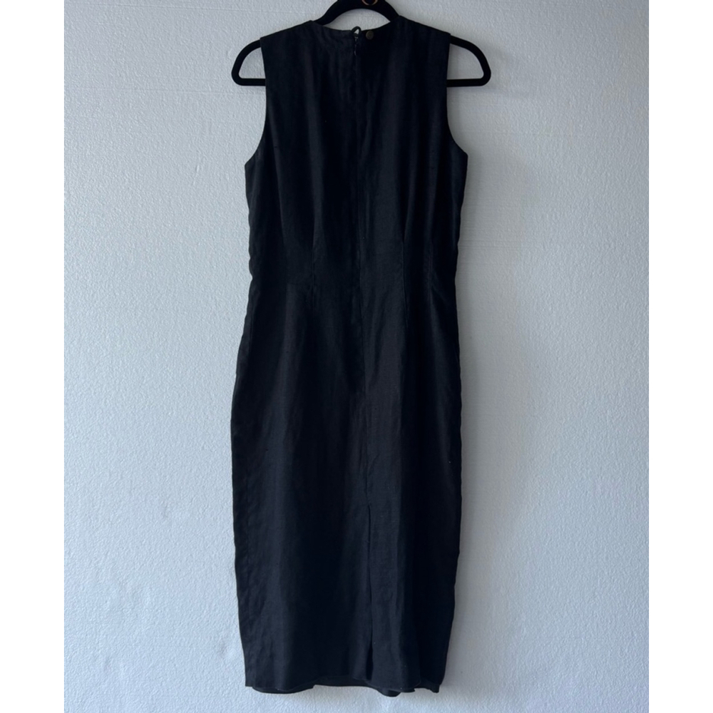Vintage Jan Barboglio Black Linen Dress Size 8 - Picture 3 of 8